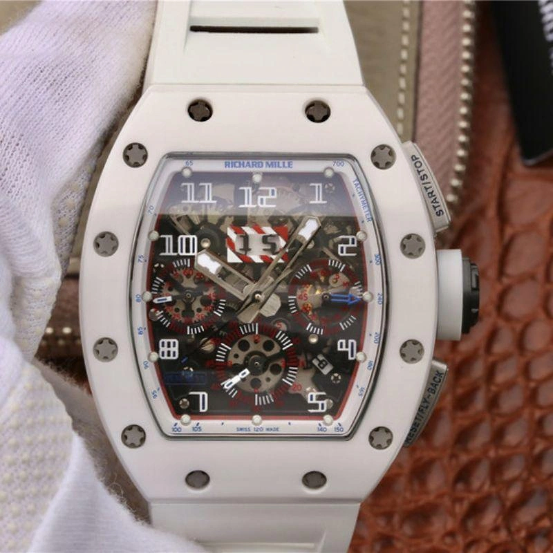 Richard Mille RM011 KV Factory 1:1 Best Edition Replica Watch Swiss ETA7750 White Hollow Hour Mark