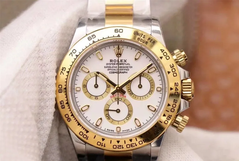 Rolex Daytona Cosmograph m116503-0001 Noob Factory 1:1 Best Edition Replica Watch White Dial Swiss Cal.4130