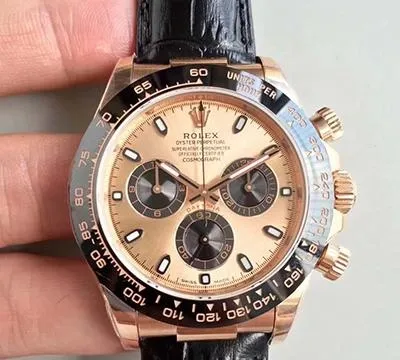 Rolex Daytona Cosmograph 116515LN Noob Factory 1:1 Best Edition Replica Watch Swiss ETA4130 Rose Gold Dial