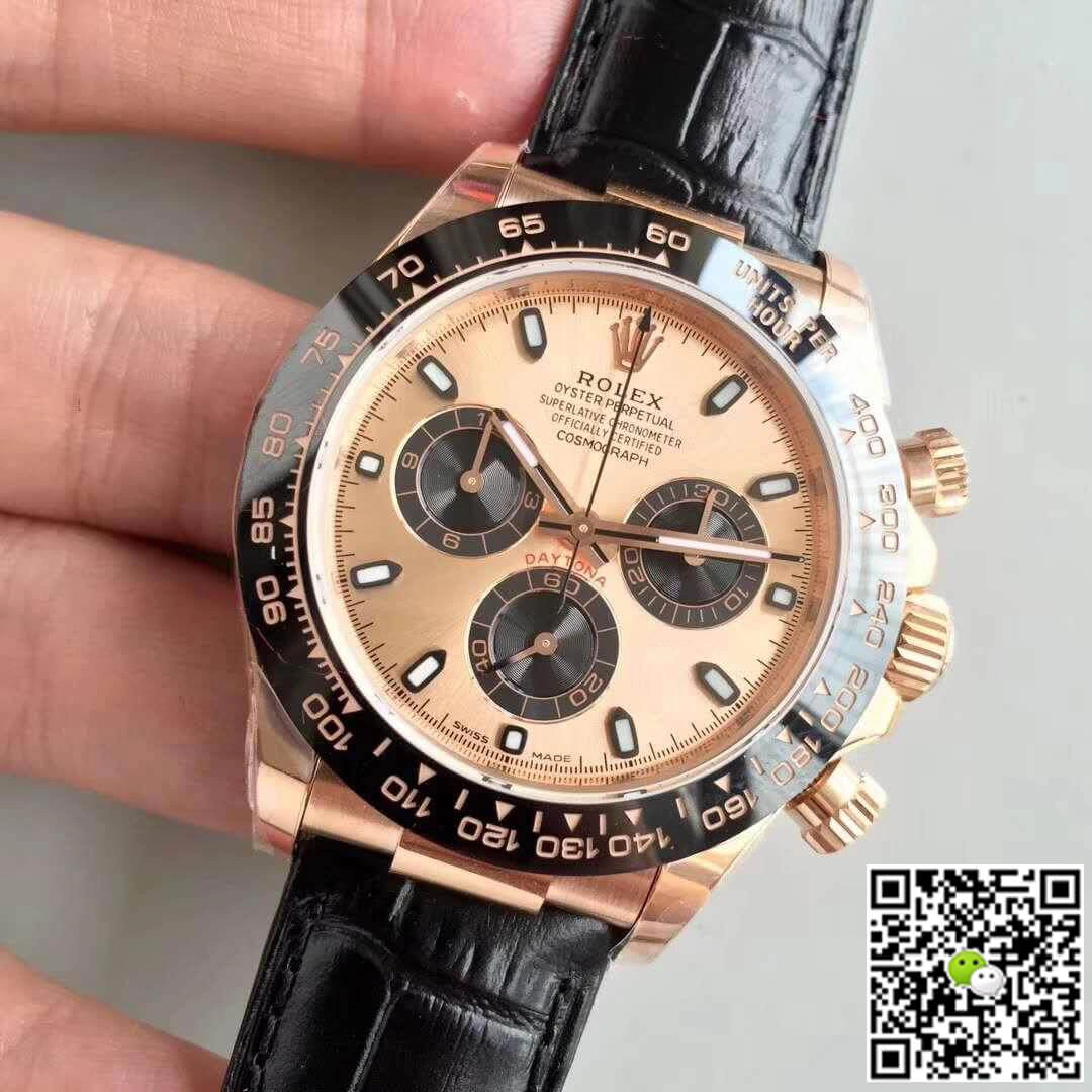 Rolex Daytona Cosmograph 116515LN Noob Factory 1:1 Best Edition Replica Watch Swiss ETA4130 Rose Gold Dial