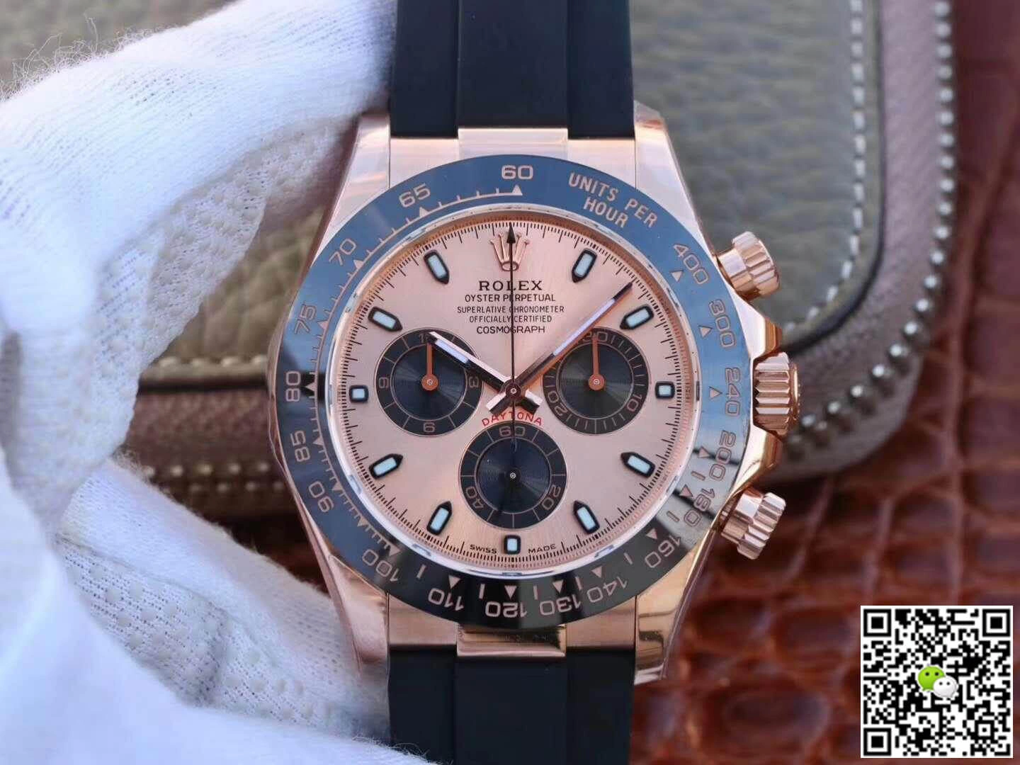 Rolex Daytona Cosmograph 116515LN Rose Gold Dial Noob Factory 1:1 Best Edition Replica Watch Swiss ETA4130