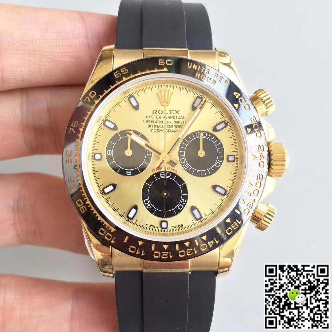 Rolex Daytona Cosmograph 116518LN AR Factory Yellow Gold Dial 1:1 Best Edition Replica Watch Swiss ETA4130