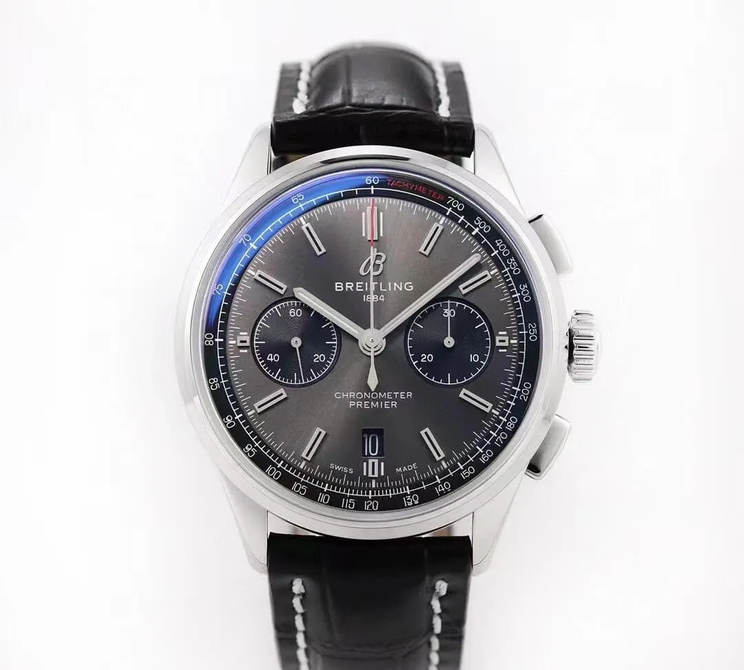 Breitling Premier B01 Chronograph AB0118221B1P1 GF Factory 1:1 Best Edition Replica Watch V2 Grey Dial Swiss Asia-7750