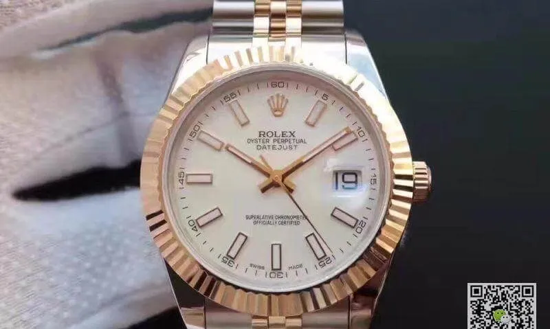 Rolex Datejust 41 126333-006 White dial 1:1 Best Edition Replica Watch Swiss ETA2836-2 Gold Wrapped