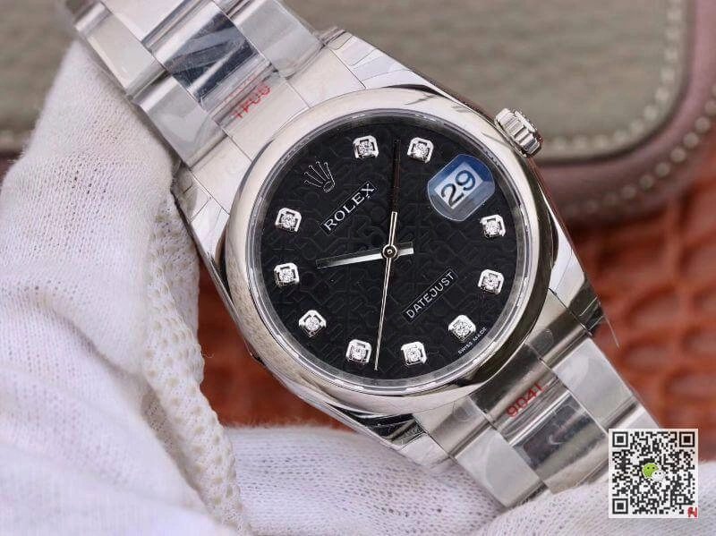 Rolex Date Just 116200 DJ Factory 1:1 Best Edition Replica Watch Swiss ETA2836 Black Computer Dial