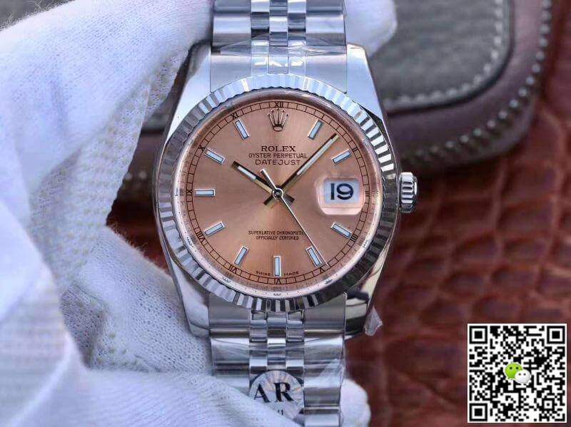 Rolex Datejust 116234-0090 AR Factory 1:1 Best Edition Replica Watch Swiss ETA3135 Rose Gold Dial