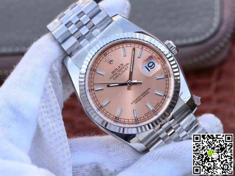 Rolex Datejust 116234-0090 AR Factory 1:1 Best Edition Replica Watch Swiss ETA3135 Rose Gold Dial