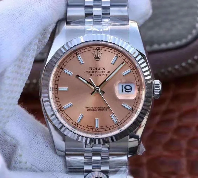 Rolex Datejust 116234-0090 AR Factory 1:1 Best Edition Replica Watch Swiss ETA3135 Rose Gold Dial