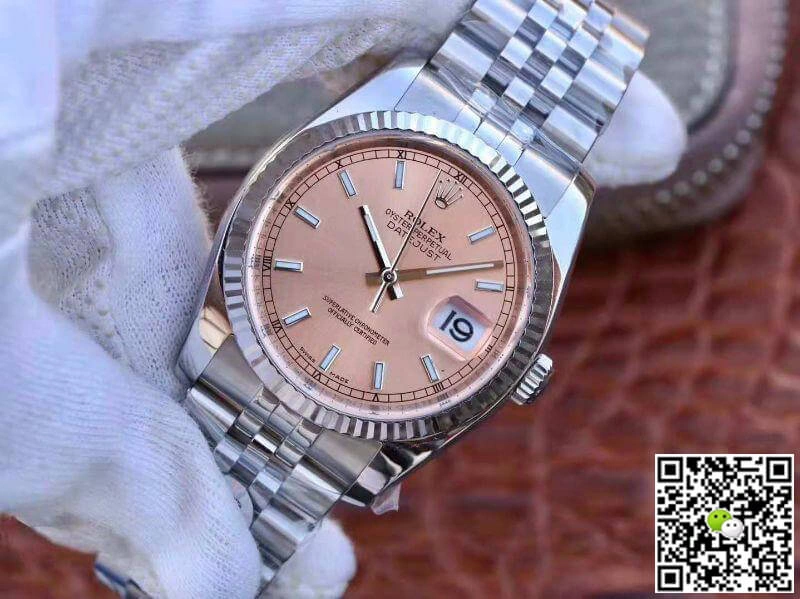 Rolex Datejust 116234-0090 AR Factory 1:1 Best Edition Replica Watch Swiss ETA3135 Rose Gold Dial