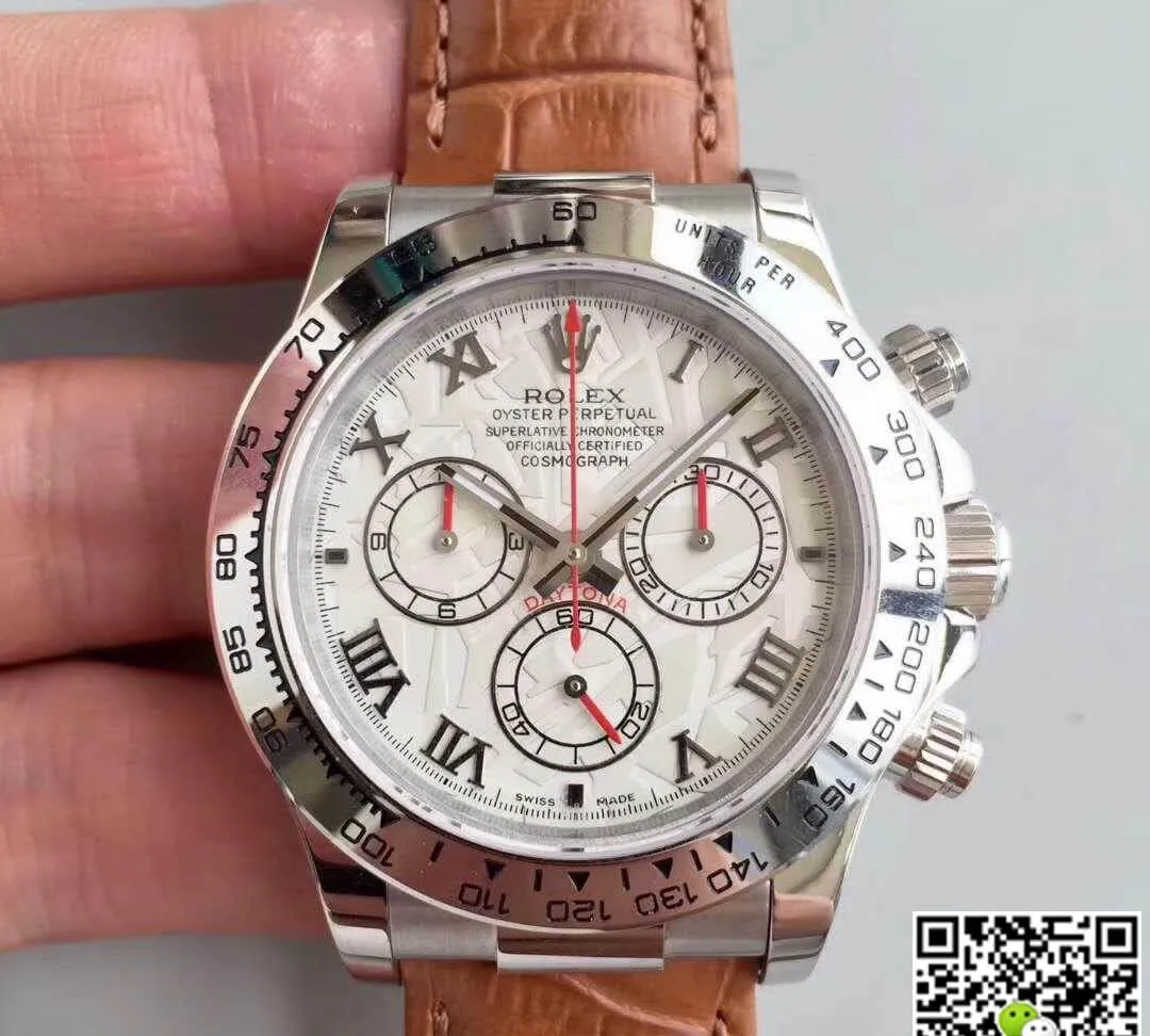 Rolex Daytona Cosmograph 116520 JH Factory 1:1 Best Edition Replica Watch Swiss ETA4130 Brown Leather Strap