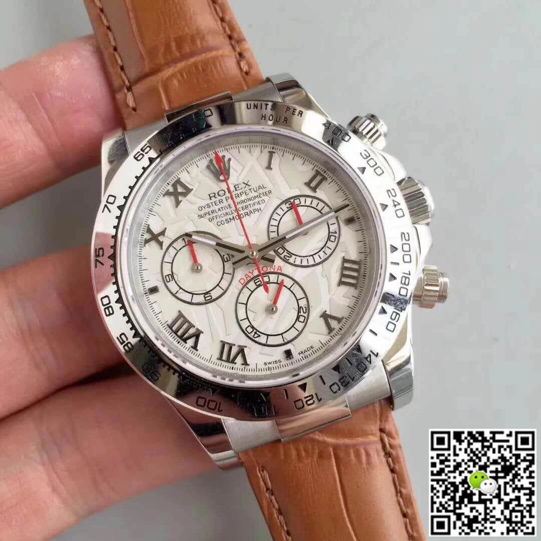 Rolex Daytona Cosmograph 116520 JH Factory 1:1 Best Edition Replica Watch Swiss ETA4130 Brown Leather Strap