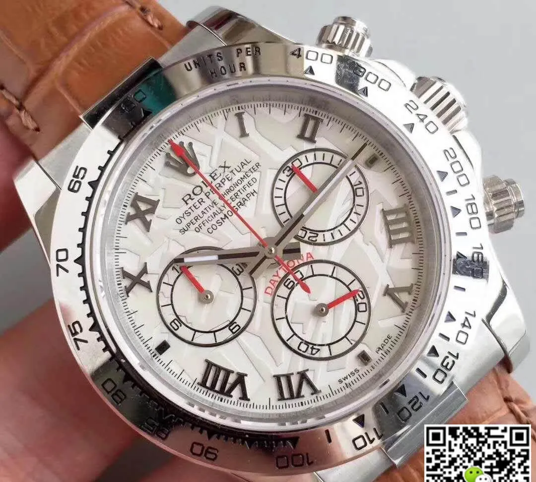 Rolex Daytona Cosmograph 116520 JH Factory 1:1 Best Edition Replica Watch Swiss ETA4130 Brown Leather Strap