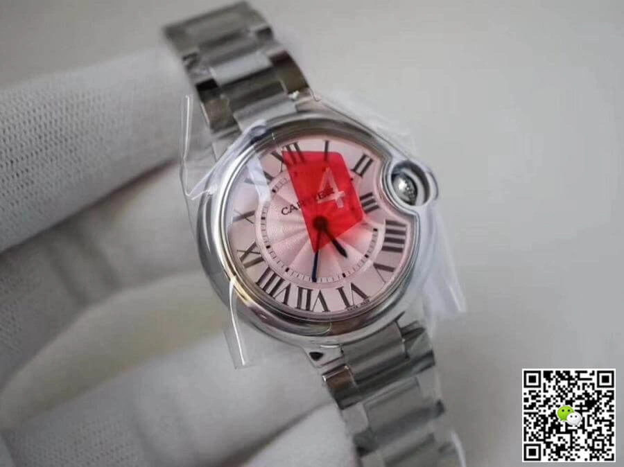 Ballon Bleu De Cartier WE902073 33mm V6 Factory 1:1 Best Edition Replica Watch Swiss Quartz ETA157 Pink Dial
