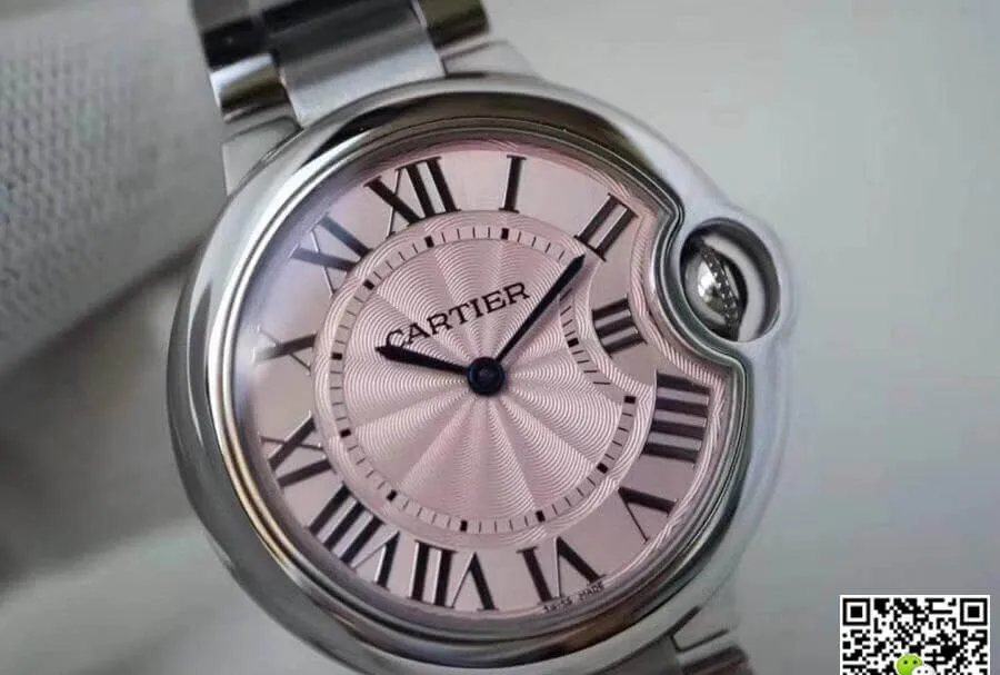 Ballon Bleu De Cartier WE902073 33mm V6 Factory 1:1 Best Edition Replica Watch Swiss Quartz ETA157 Pink Dial