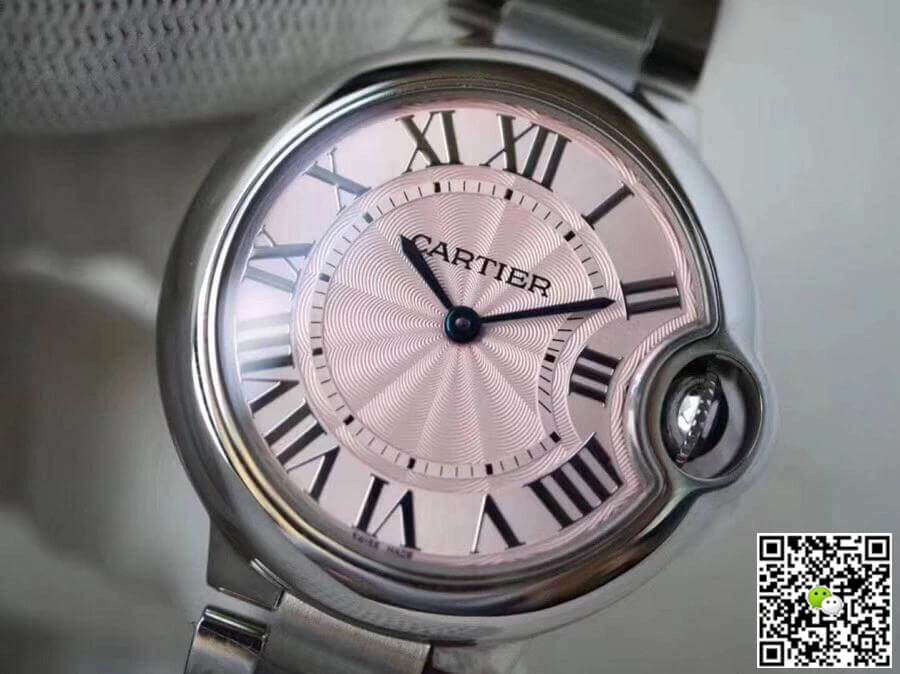 Ballon Bleu De Cartier WE902073 33mm V6 Factory 1:1 Best Edition Replica Watch Swiss Quartz ETA157 Pink Dial