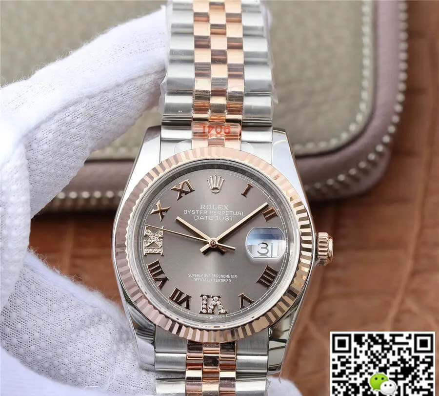 Rolex Datejust M126231-0023 36MM GM Factory 1:1 Best Edition Replica Watch Stainless Steel Grey Dial