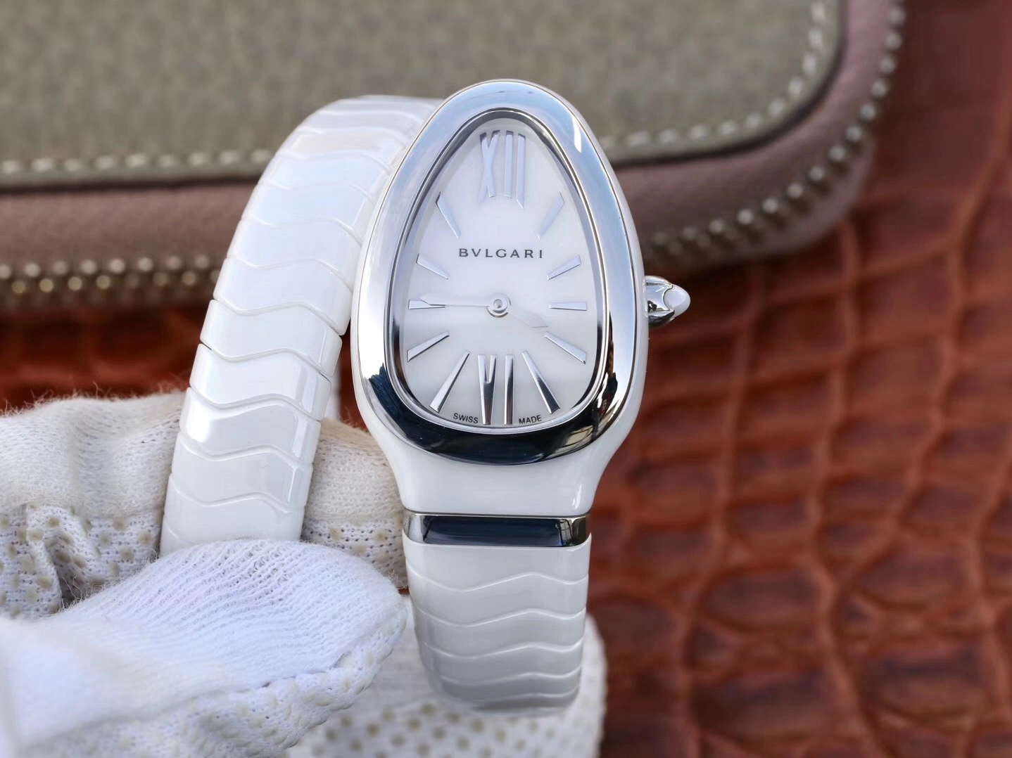 Bvlgari Srpenti Spiga 102613 BV Factory 1:1 Best Edition Replica Watch Silver steel Swiss Quartz Movement