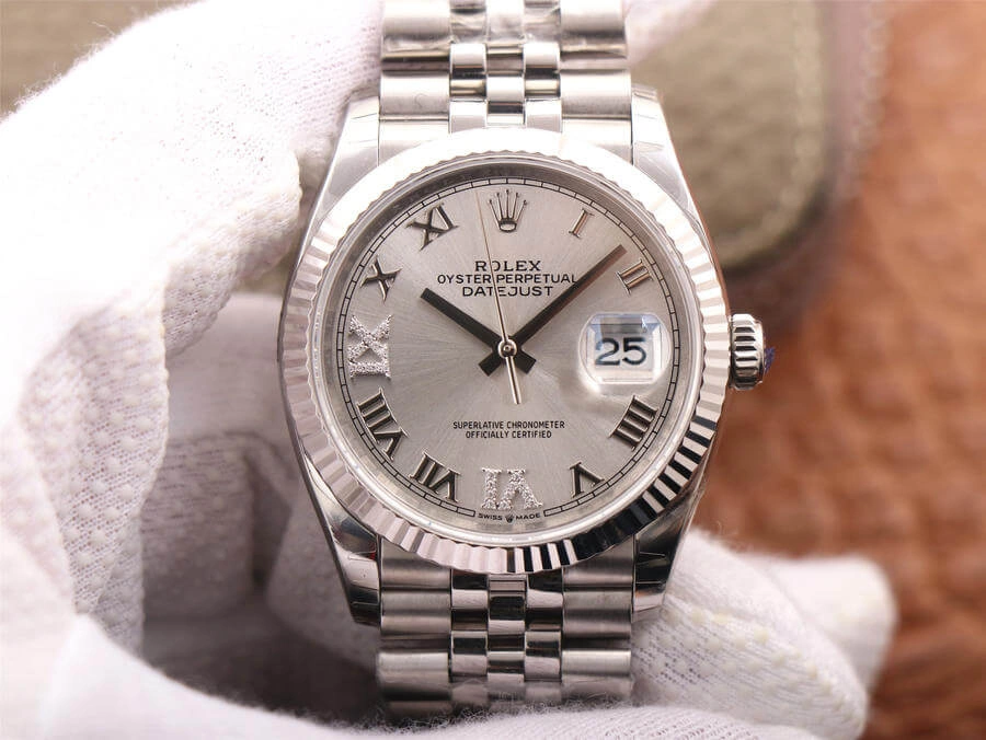 Rolex Datejust M126234-0029 EW Factory 1:1 Best Edition Replica Watch Silver Stainless Steel Strap