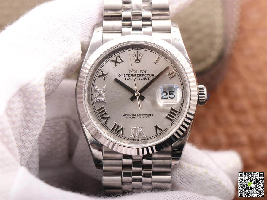 Rolex Datejust M126234-0029 EW Factory 1:1 Best Edition Replica Watch Silver Stainless Steel Strap