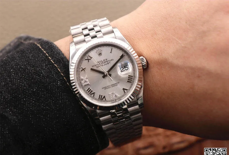 Rolex Datejust M126234-0029 EW Factory 1:1 Best Edition Replica Watch Silver Stainless Steel Strap