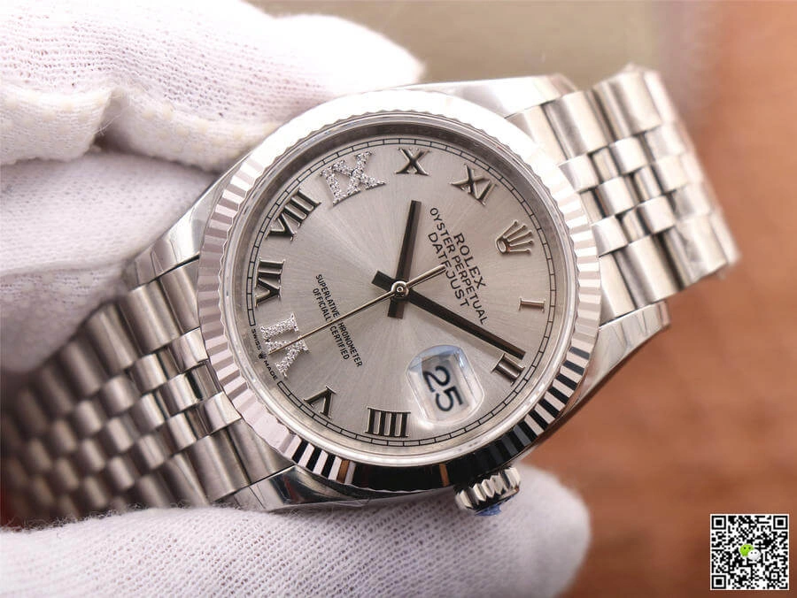 Rolex Datejust M126234-0029 EW Factory 1:1 Best Edition Replica Watch Silver Stainless Steel Strap