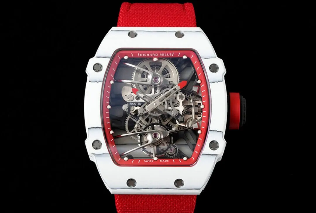 Richard Mille RM27-02 Rafael Nadal Tourbillon RM Factory 1:1 Best Edition Replica Watch Red Strap