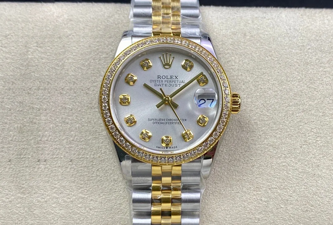 Rolex Datejust M278383RBR-0020 31MM EW Factory 1:1 Best Edition Replica Watch Silver Diamond Dial