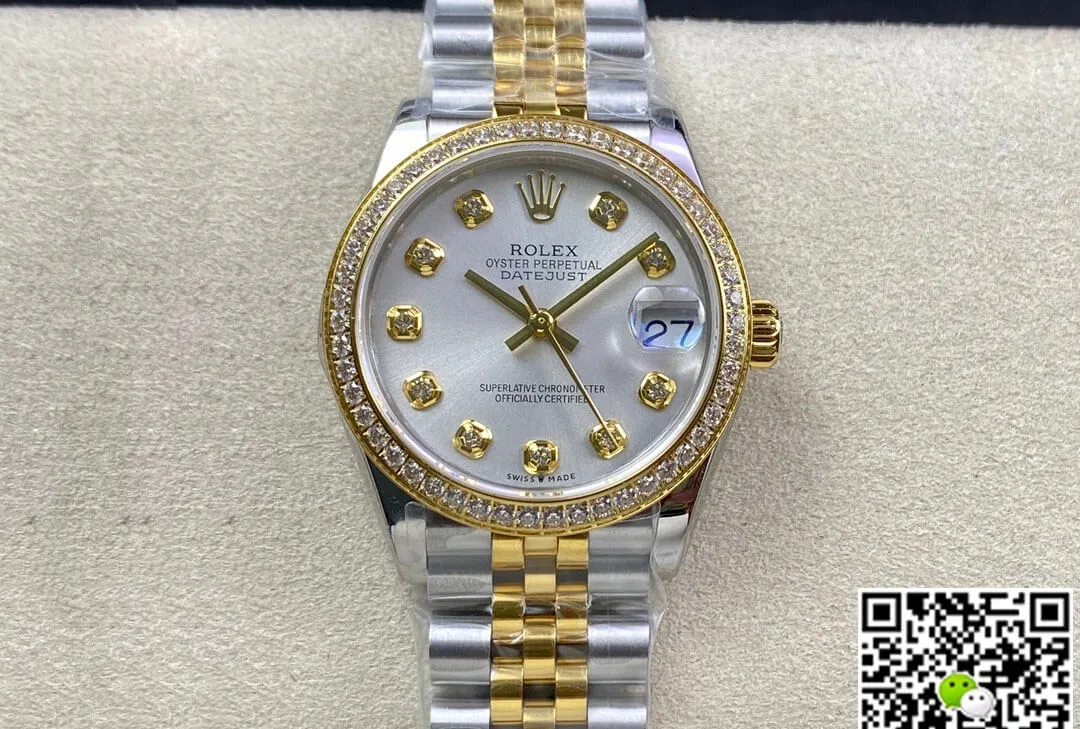 Rolex Datejust M278383RBR-0020 31MM EW Factory 1:1 Best Edition Replica Watch Silver Diamond Dial
