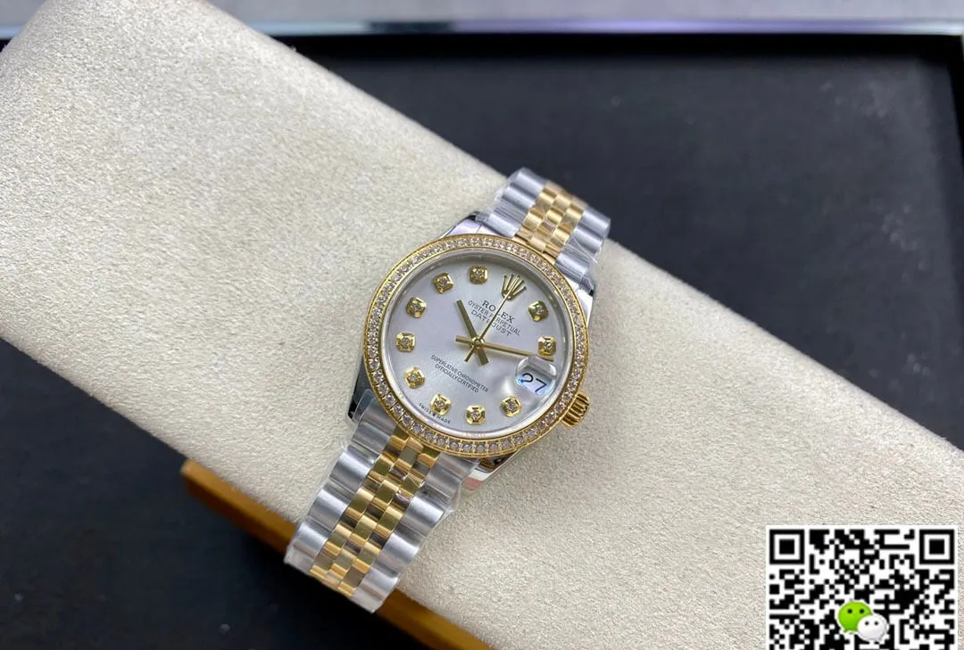 Rolex Datejust M278383RBR-0020 31MM EW Factory 1:1 Best Edition Replica Watch Silver Diamond Dial