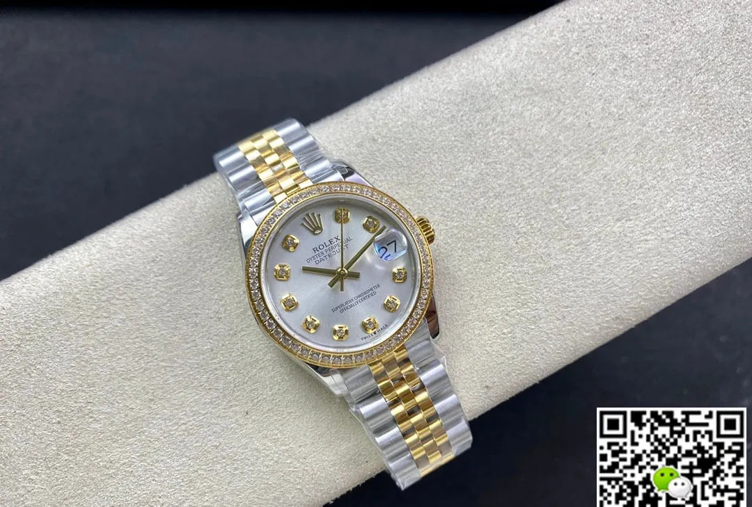 Rolex Datejust M278383RBR-0020 31MM EW Factory 1:1 Best Edition Replica Watch Silver Diamond Dial