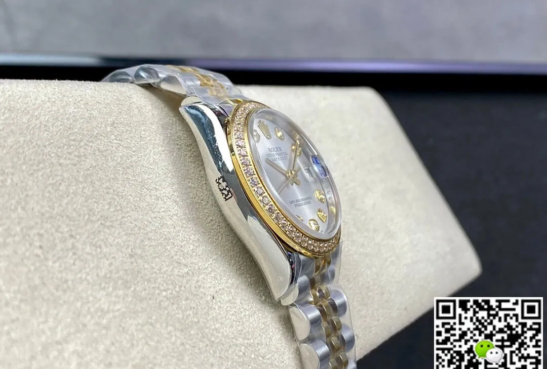 Rolex Datejust M278383RBR-0020 31MM EW Factory 1:1 Best Edition Replica Watch Silver Diamond Dial