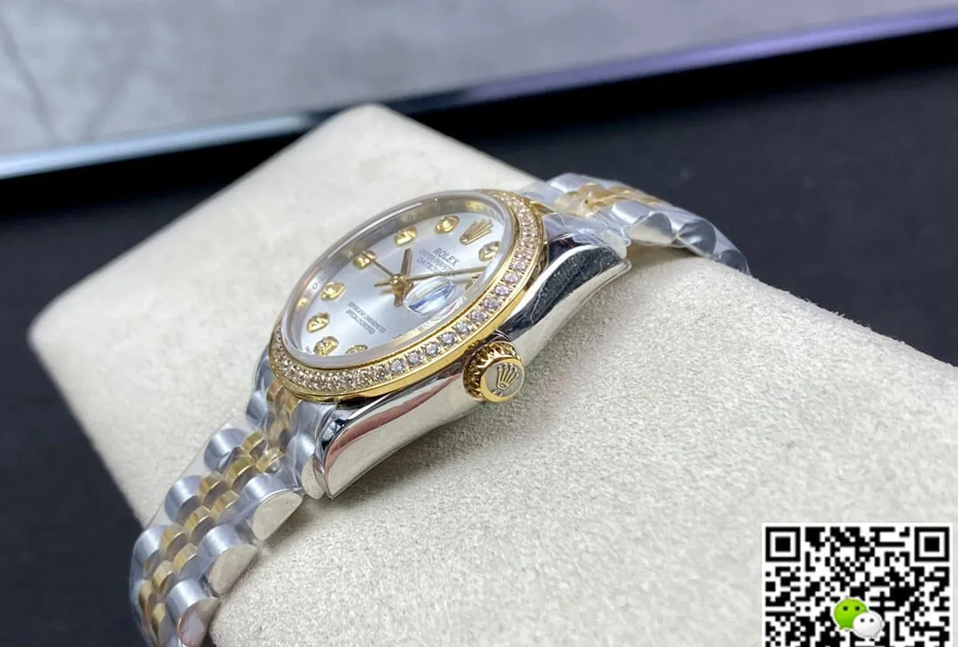 Rolex Datejust M278383RBR-0020 31MM EW Factory 1:1 Best Edition Replica Watch Silver Diamond Dial