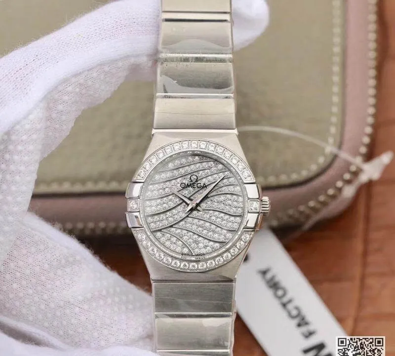 Omega Constellation Quartz Ladies 27mm Diamond Dial TW Factory 1:1 Best Edition Replica Watch Swiss Eta Quartz 1376
