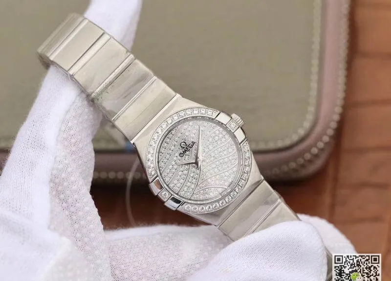 Omega Constellation Quartz Ladies 27mm Diamond Dial TW Factory 1:1 Best Edition Replica Watch Swiss Eta Quartz 1376