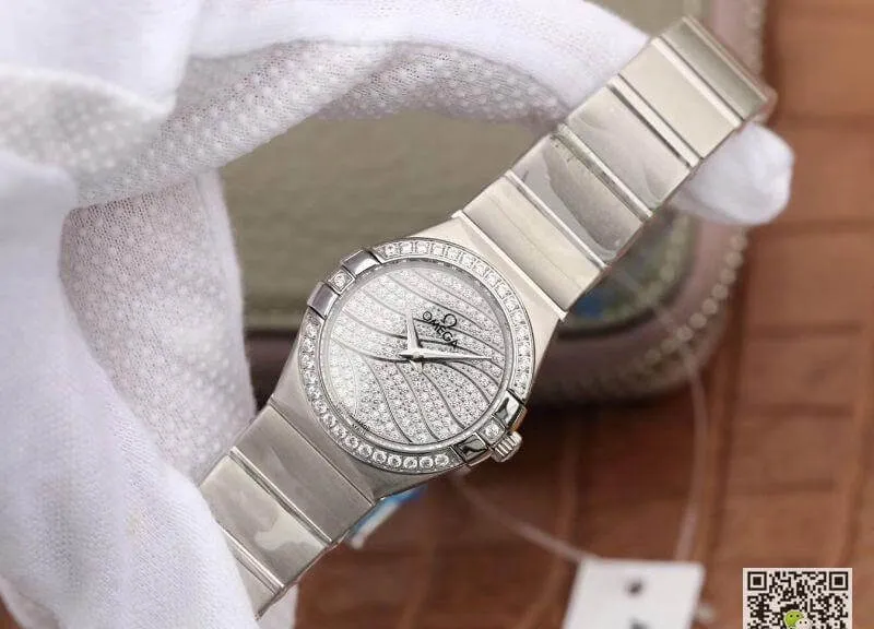 Omega Constellation Quartz Ladies 27mm Diamond Dial TW Factory 1:1 Best Edition Replica Watch Swiss Eta Quartz 1376