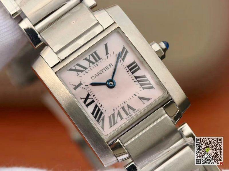 Cartier Tank Francaise W51028Q3 Pink MOP Dial Steel Ladies Watch 1:1 Best Edition Replica Watch Swiss Quartz