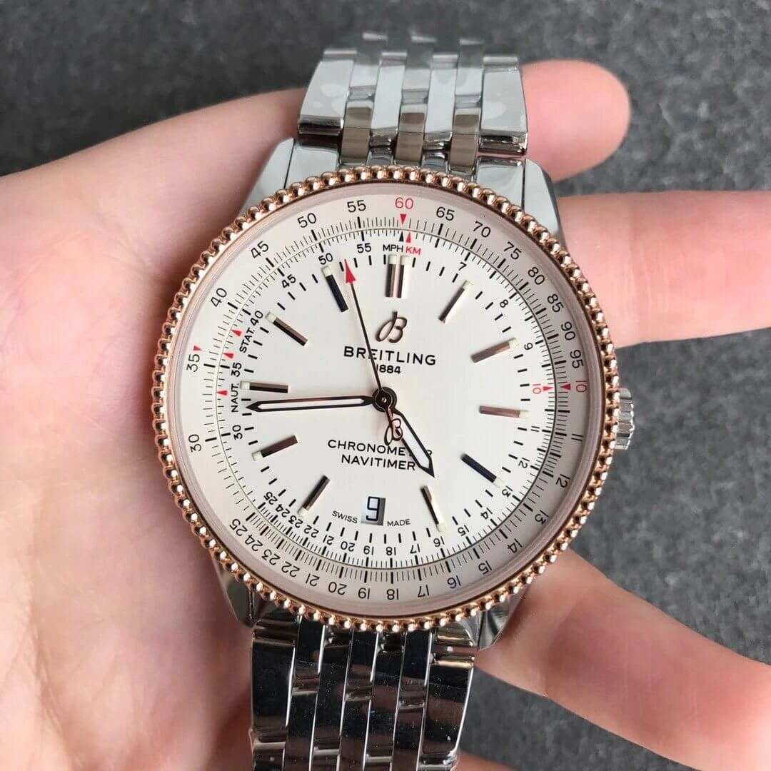 Breitling Navitimer 1 U17326211G1A1 V7 Factory 1:1 Best Edition Replica Watch Silver Stainless Steel Strap