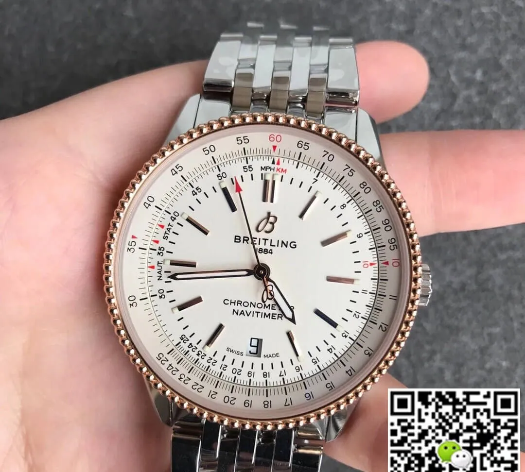 Breitling Navitimer 1 U17326211G1A1 V7 Factory 1:1 Best Edition Replica Watch Silver Stainless Steel Strap