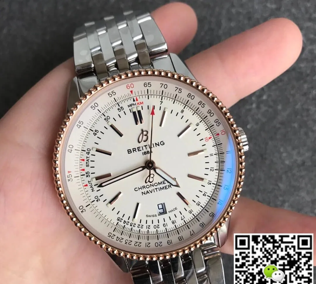 Breitling Navitimer 1 U17326211G1A1 V7 Factory 1:1 Best Edition Replica Watch Silver Stainless Steel Strap