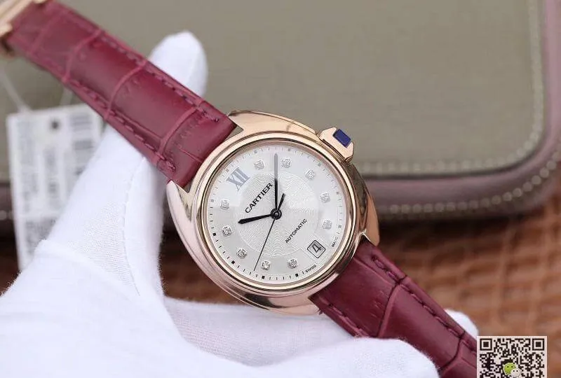 Cle De Cartier Automatic 35mm Ladies WJCL0032 Diamond Markers 1:1 Best Edition Replica Watch Swiss ETA1847