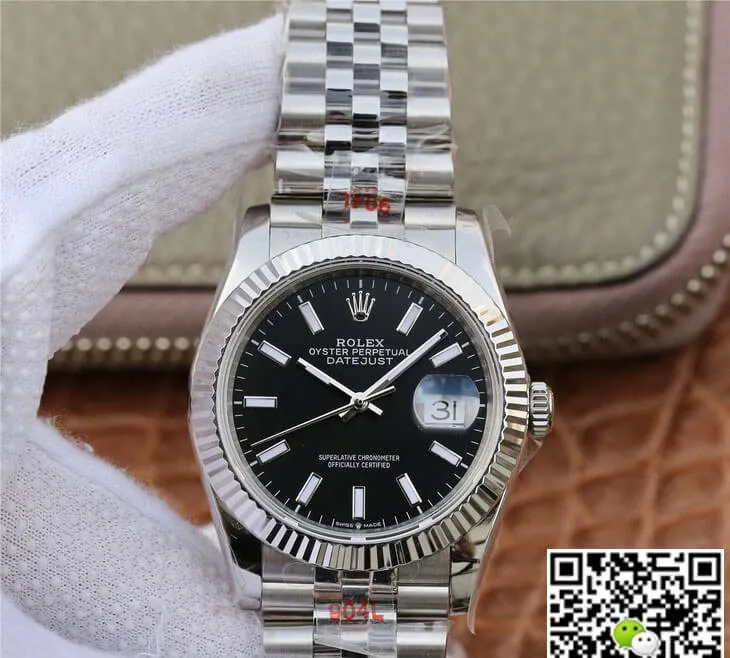 Rolex Datejust M126234-0015 GM Factory 1:1 Best Edition Replica Watch Black Dial Stainless Steel Strap