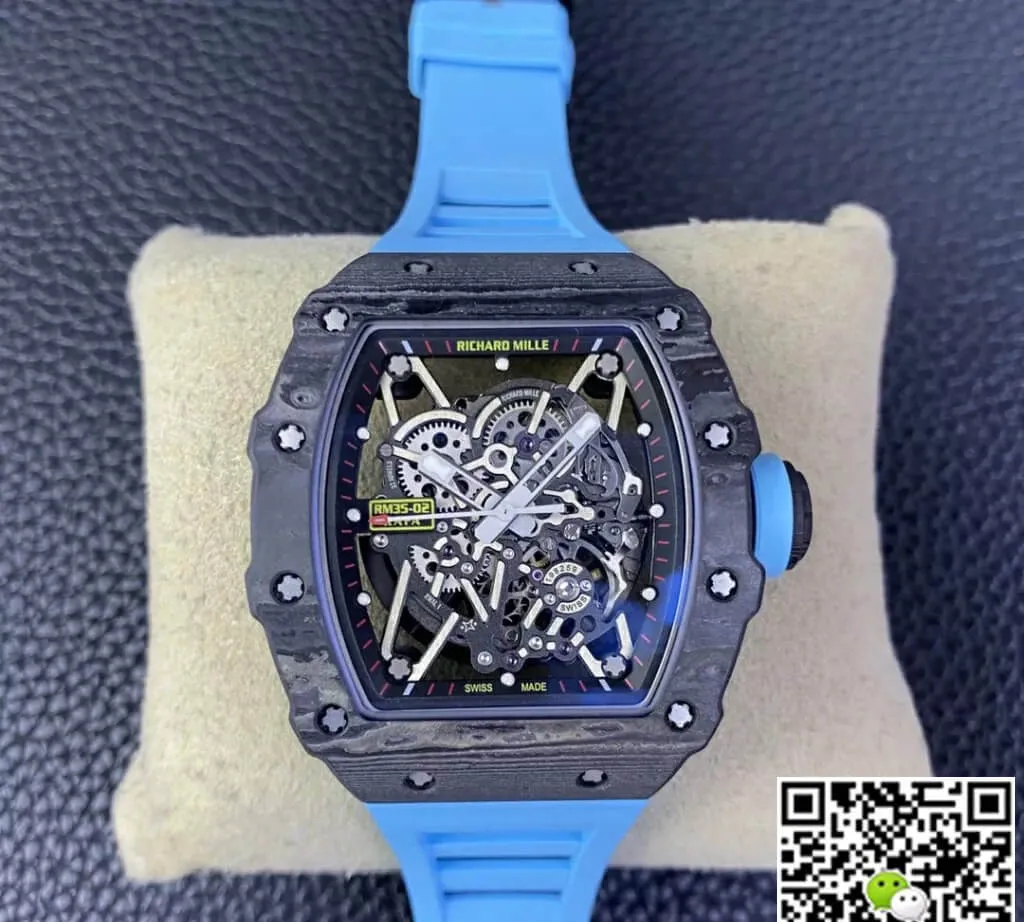 Richard Mille RM35-02 T+ Factory 1:1 Best Edition Replica Watch NTPT Carbon Fiber Case Rubber Strap