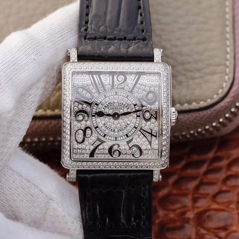 Franck Muller Master Square 6002 M QZ D GF Factory 1:1 Best Edition Replica Watch Swiss Quartz Silver Diamond