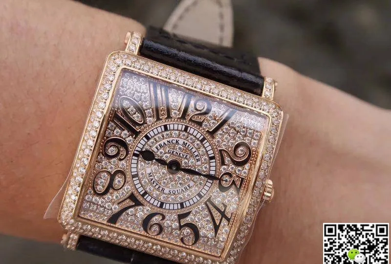 Franck Muller Master Square 6002 M QZ D GF Factory 1:1 Best Edition Replica Watch Swiss Quartz Silver Diamond