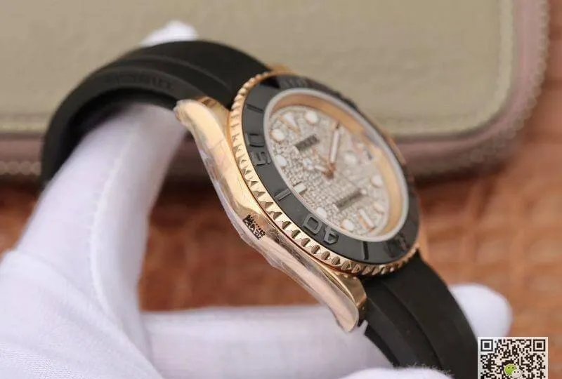Rolex Yacht-Master 40mm 116655 Diamond Dial Rosegold 1:1 Best Edition Replica Watch Automatic Swiss Movement
