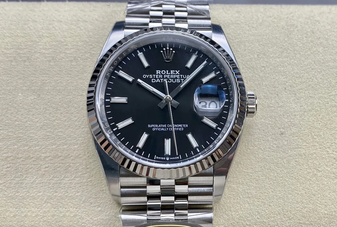 Rolex Datejust M126234-0015 36MM Clean Factory 1:1 Best Edition Replica Watch Black Dial Stainless Steel Strap