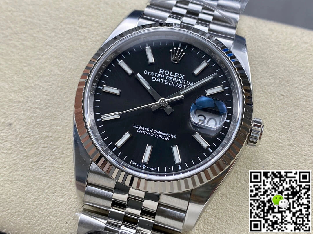 Rolex Datejust M126234-0015 36MM Clean Factory 1:1 Best Edition Replica Watch Black Dial Stainless Steel Strap
