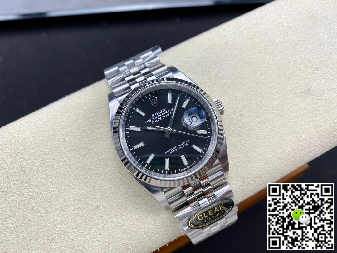 Rolex Datejust M126234-0015 36MM Clean Factory 1:1 Best Edition Replica Watch Black Dial Stainless Steel Strap