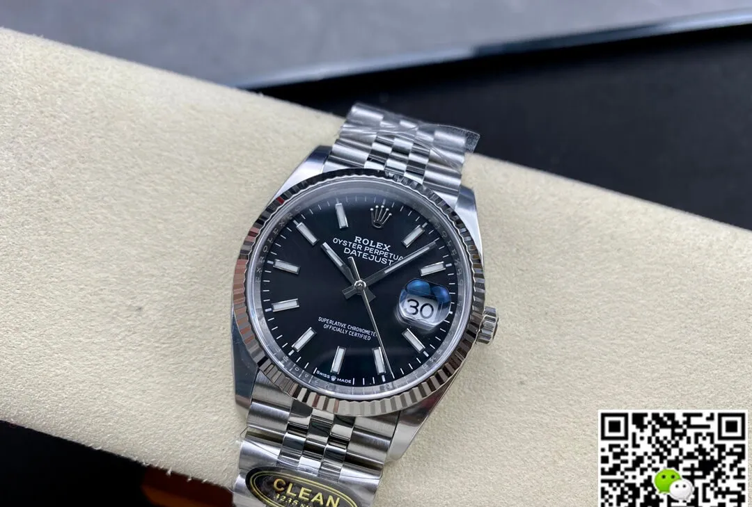 Rolex Datejust M126234-0015 36MM Clean Factory 1:1 Best Edition Replica Watch Black Dial Stainless Steel Strap