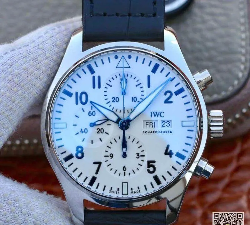 IWC Pilot Chronograph IW377725 ZF Factory 1:1 Best Edition Replica Watch Swiss ETA7750 Leather Watch Strap